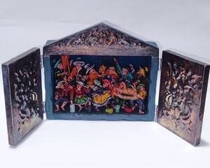 レタブロ　民芸品　ペルー　祭壇　オブジェ　シルバー925 木製　銀