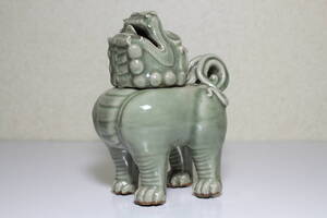明代 龍泉窯 青磁獅子香炉 | 香薫爐 香薫炉 細工 古擺件 古美術 古美味 古董品 古賞物 古玩 唐物 景徳鎮 天竜寺 砧青磁 漢 唐 遼 宋 元 清