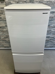 超美品 2ドア冷凍冷蔵庫 137L★シャープ SJ-D14E-W つけかえどっちもドア LED照明 省エネ節電 完全動作品 2019年製
