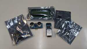 測距センサ・三軸ジャイロ・三軸磁気磁場・USBシリアルTTL変換・SPIイーサ・16x2 LCD、夏の工作宿題セット