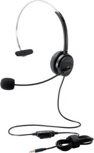 エレコム ヘッドセット 4極ミニプラグ オーバーヘッド 有線 片耳 変換ケーブル付 30mmドライバ ブラック HS-HP29TB