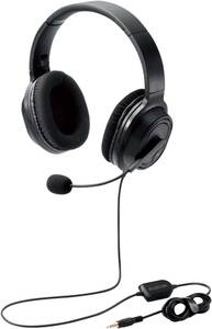 エレコム ヘッドセット 4極ミニプラグ オーバーヘッド 有線 両耳 変換ケーブル付 40mmドライバ ブラック HS-HP30TB