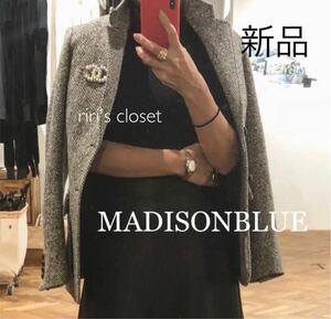 【新品タグ付】MADISONBLUE マディソンブルー　ヘリンボーンハンティングジャケット ツイード サイズ02 定価132,000税込