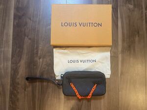 LOUIS VUITTON ルイヴィトン トリヨンレザー ポシェット ヴォルガ セカンドバッグ クラッチバッグ ブラック オレンジ M53550 美品 