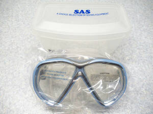 新品未使用 SAS エスエーエス マスク アイボックス6 クリスタル シュノーケリング ダイビングマスク 水色 管理4M0804J