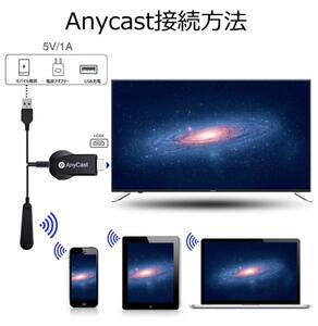 【おすすめ】AnyCast ミラーリング ドングルレシーバー HDMI Wi-Fi 接続 スマホ接続 エニーキャスト ワイファイ 無線 