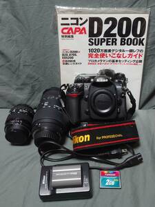 ◆初心者入門セット◆ Nikon D200　 35～70mm・70～300mm(シグマ)のＷズームレンズセット　CFカード付