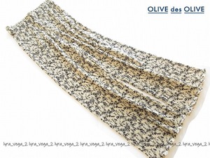 ●新品OLIVE des OLIVE 単色花柄プリーツパンツ/IV/オリーブデオリーブ●