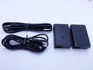 送料無料　PS Vita PCH-2000用　ACアダプター（PCH-ZAC1）2個　USBケーブル　電源コード　SONY製　社外品　比較的美品