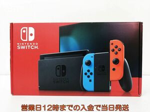 【1円】美品 任天堂 新モデル Nintendo Switch 本体 セット ネオンブルー/ネオンレッド 動作確認済 付属品完備 EC36-891jy/G4