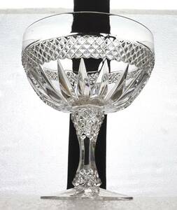 125◆オールドバカラ グラス Baccarat ダイヤモンドカット シャンパン グラス◆バカラグラス クリスタルグラス アンティーク