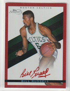 Bill Russell　08-09　Topps Signature　Red Parallel Refractor　869枚限定　MVP　Greatest 75　HOF　永久欠番　Auto Facsimile