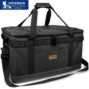 HIKEMAN 自立式58Lコンテナバッグ キャンプバッグ ビッグバッグ 内ポケット 寝袋収納 大容量 アウトドアバッグ キャンプ 収納 帆布 128
