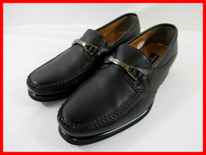 《未使用級》 madras MODELLO VITA VT5568 マドラス モデロヴィータ ビットローファー 革靴 シボ革 ビジネスシューズ 黒 25.0cm 