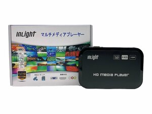 InLight マルチメディアプレーヤー Full HD 1080P ポータブルメディアプレーヤー HD801 ブラック 家電 /036