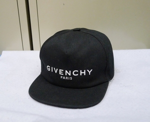 ★GIVENCHY／ジバンシー 　ロゴ入キャップ 帽子　ブラック×白　サイズ54