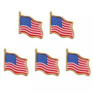 5個　アメリカのピンバッジ　星条旗