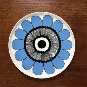 マリメッコmarimekko ケスティト KESTIT ブルー 北欧食器 北欧雑貨 プレート 器 新品同様 oiva 20cm