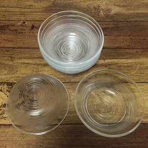 ガラス 小鉢 6枚 食器 ガラス製 透明 レトロ アンティーク 丸皿 シンプル ガラス皿 ガラス製 シンプル 渦巻き模様