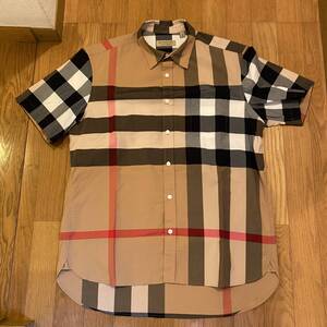 ★100%国内正規品★ Burberry ビッグ チェック シャツ 半袖 美品 即納 バーバリー ノバ チェック XL