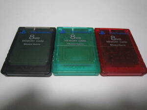 PS2 クリアカラー メモリーカード 3枚 動作確認済
