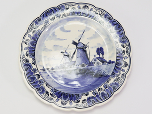 デルフト ブルー 飾り皿 28cm 壁掛け皿 キャビネット