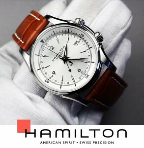 1円 新品正規品 ハミルトン ジャズマスター 腕時計 HAMILTON H32625555 トラベラー2 GMT 時計 メンズ 男性用 ビジネス カジュアル レザー