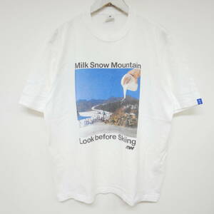 【1円】良好 国内正規 LOOPWHEELER ループウィラー×高岡周策 Milk Snow Mountain フォトプリントTシャツ WHITE 白 XL