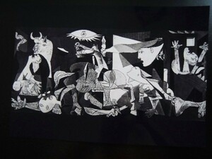 A4 額付き ポスター Pablo Picasso パブロ ピカソ Guernica ゲルニカ 1937 芸術 Black Edition 平和への祈り 戦争反対 