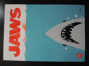 A4 額付き ポスター JAWS ジョーズ 鮫 サメ 海 スピルバーグ 映画 ポップアート 絵画 イラスト 額装 フォトフレーム