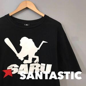 サンタスティック SANTASTIC! 半袖 Tシャツ SARUビッグロゴ サル ラウンドネック トップス メンズ ネイビー XXLサイズ ♭◇φ