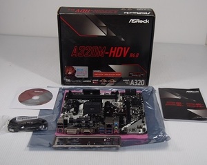ASRock AMD Ryzen AM4 A320M-HDV R4.0 A320 Micro-ATX マザーボード 中古品