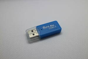 micro SD USB カードリーダー USB2.0 ブルー 送料84円～