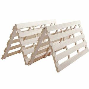 アイリスプラザ すのこマット 桐 四つ折り シングル 天然木 折りたたみ ベッド通気性 ベージュ 2)シングル(四つ折り)