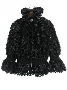 noir kei ninomiya ノワール ケイ ニノミヤ 21AW リボン装飾ハイネックジャケット ブラック S レディース