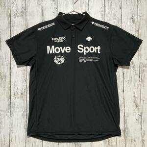 【DESCENTE MoveSport 】デサント ムーブスポーツ メンズ 半袖ポロシャツ Lサイズ ブラック