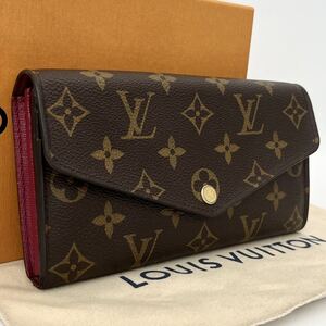 1円【極美品】Louis Vuitton ルイヴィトン ポルトフォイユ サラ フューシャ 新型 折り財布 ウォレット メンズ レディース ユニセックス