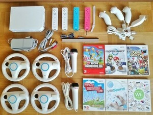 ■即決 送料無料 Wii 本体一式 4人で遊べる豪華セット マリオカート 動作確認済■