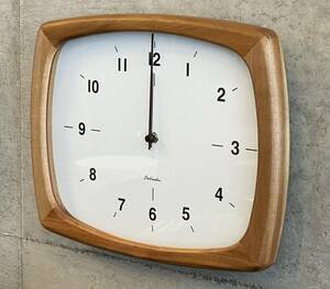 電波式時計!Midcentury Rect Wall Clock(検索 北欧ビンテージ,サンバースト,ミッドセンチュリー,イームズ,50s,60s,スペースエイジ