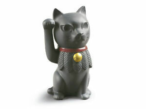 一点限り リヤドロ LLADRO新しい招き猫ブランドニブ＃9166中国幸運猫黒足上げ保存$ F / SH