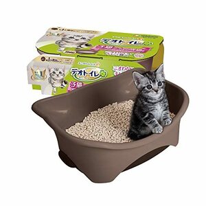 デオトイレ 猫用 トイレ 子猫~5kgの成猫用 本体セット ツートンブラウン おしっこ ペット用品 ユニチャ