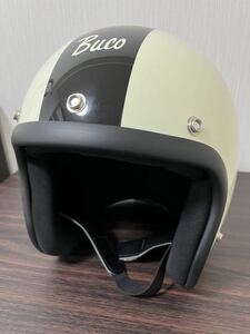 ブコ(BUCO) ジェットヘルメット エクストラブコ ストライプ アイボリーベース（ブラックライン） Lサイズ（60-61cm） IVO/BLK
