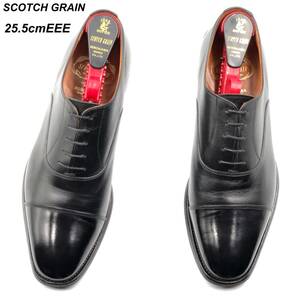 即決 SCOTCH GRAIN スコッチグレイン 25.5cmEEE F-9052 メンズ レザーシューズ ストレートチップ 黒 ブラック 革靴 皮靴 ビジネスシューズ