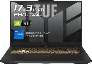 ASUS TUF Gaming F17 FX707ZR・ Core i7-12700H・Win11-Pro-64bit(アップグレード)・17.3インチFHD