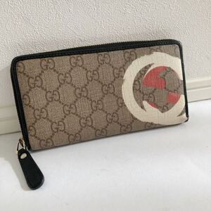限定品!GUCCI シマ 日本国旗デザイン 長財布 レザー ウォレット GUCCIユニセフ コラボ財布ラウンドファスナー長財布