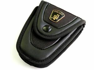 §§027:タイ警察THAI POLICEポリスグッズ警察グッズベルト装着型手錠ケース小物ケースブラック黒