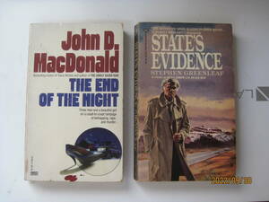 洋書　懐かしの名作ミステリー　S. GREENLEAF　STATES E.VIDENCE「共犯証言」 D MacDonald THE END OF TＨＥ　ＮＩＧＨＴ「夜の終り」.