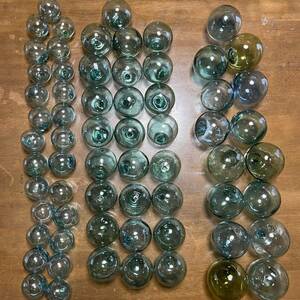 小樽のガラス浮き玉（直径6cm～9cm位×65個セット）№325
