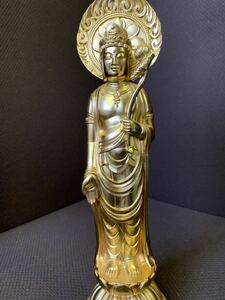 仏像　金属工芸　聖観音菩薩　牧田　秀雲　高岡銅器　仏教美術　仏教美術