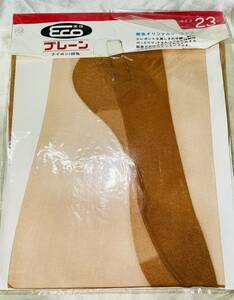 【激レア品】昭和レトロ　eco プレーン　シームレス　ナイロン　100% ガーターストッキング ライトブラウン　23cm